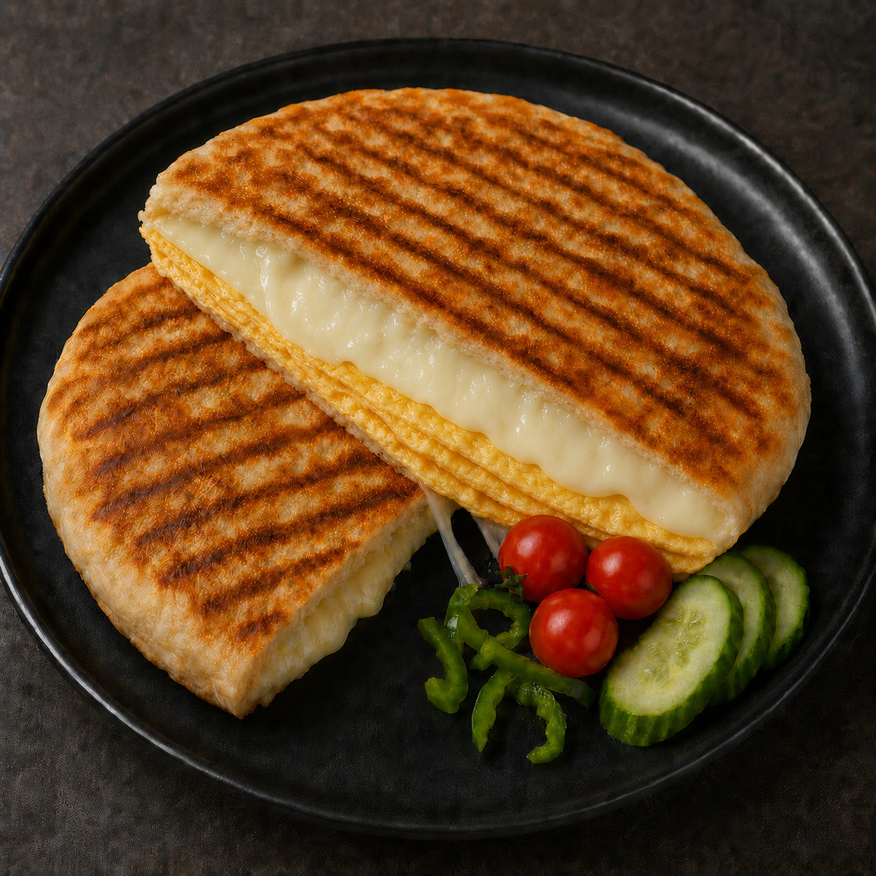 Omletli Kaşarlı Bazlama Tost