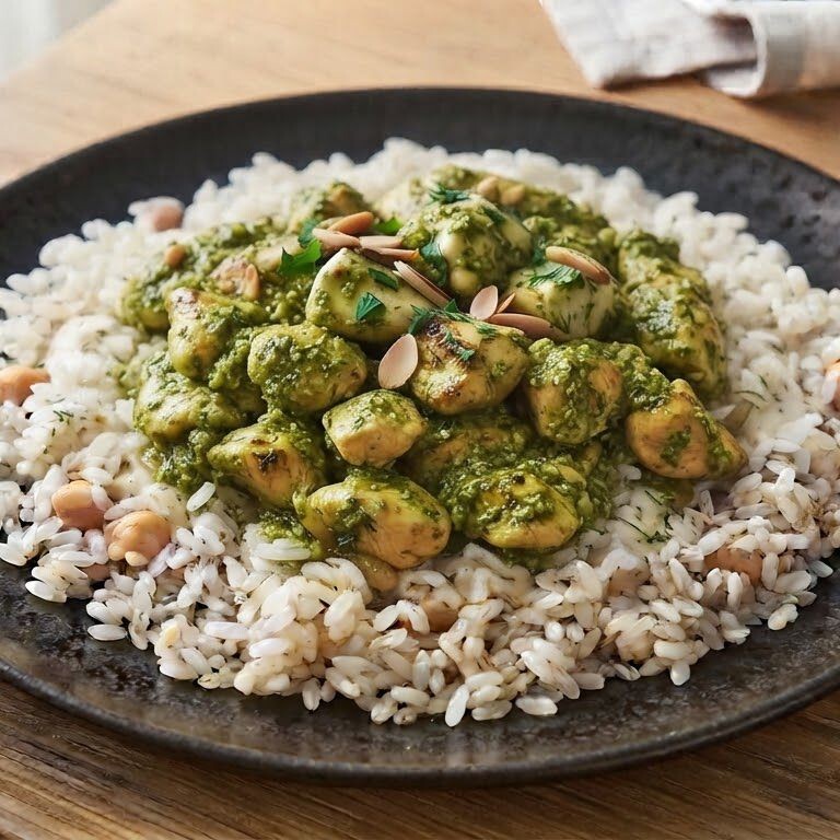 Pilav Üstü Pesto Soslu Tavuk