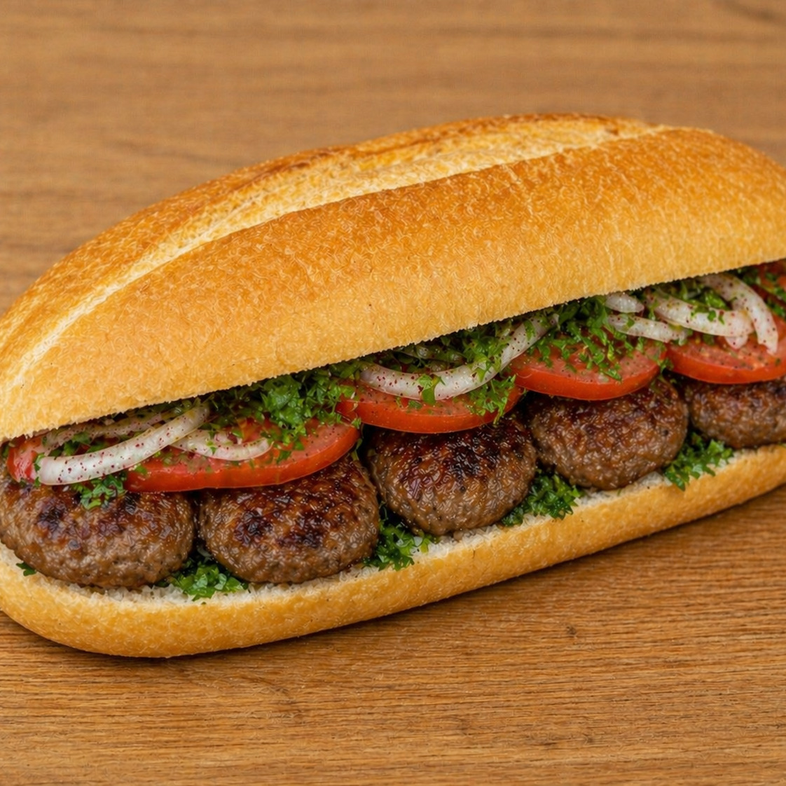 Tam Ekmek Arası kömürde Köfte+k.ayran