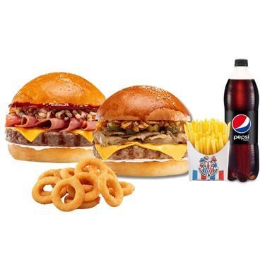 2'li Gurme Smoked & Mushroom Burger Menü (2 Kişilik)