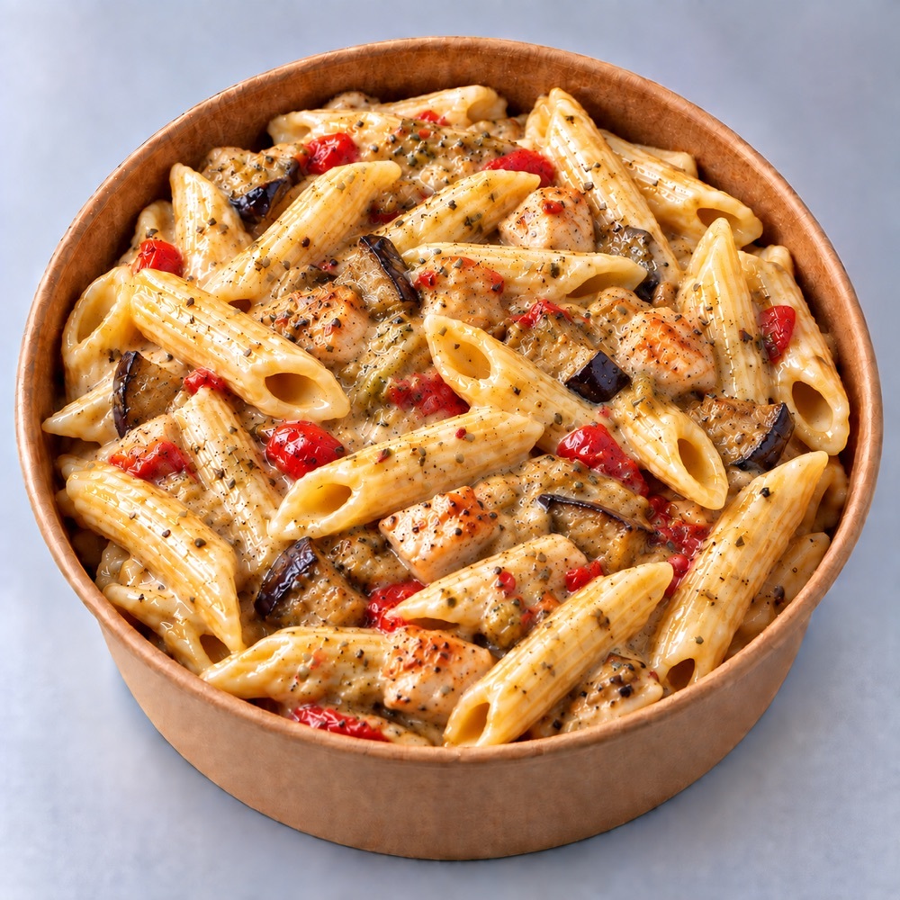 Köz Patlıcanlı Tavuklu Penne