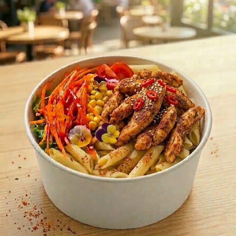 Kovada Kajun Baharatlı Tavuklu Penne
