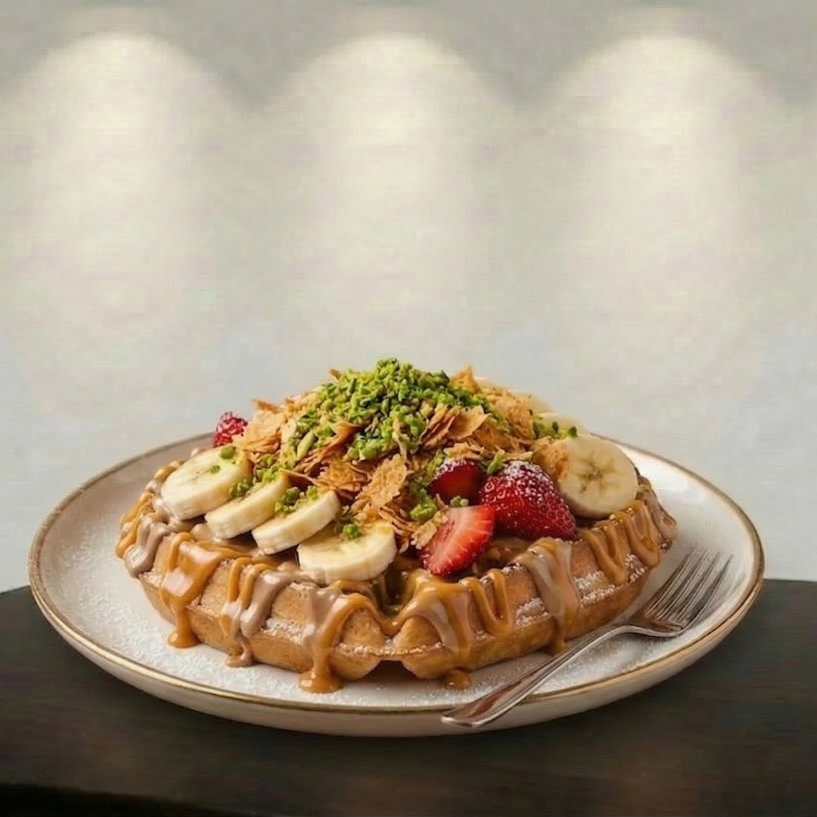Karamel Şöleni Çıtır Waffle (Büyük Boy)