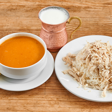 Tavuk Pilav, çorba, 175 ayran Menü
