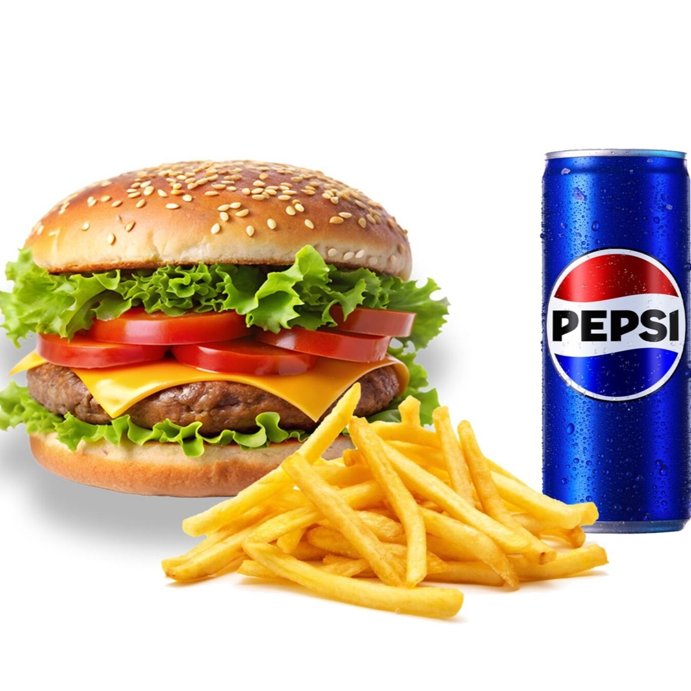 Cheeseburger - Cips - Cola