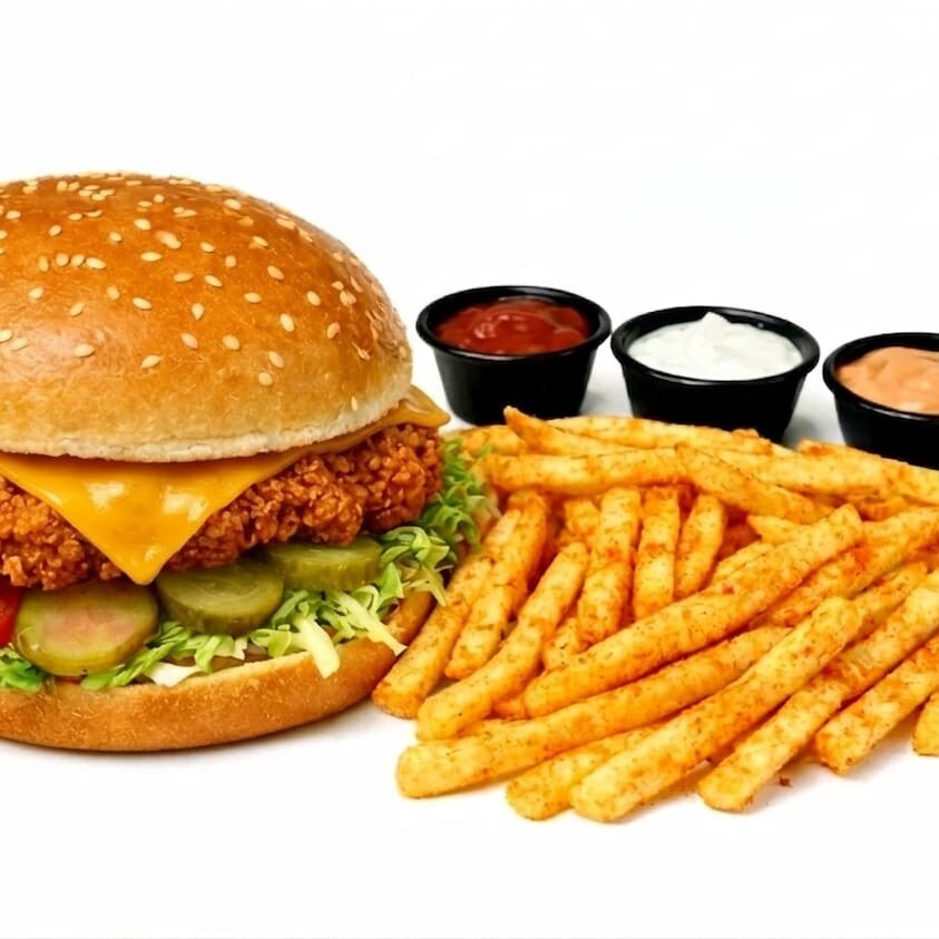 Çedarlı Tavuk Burger