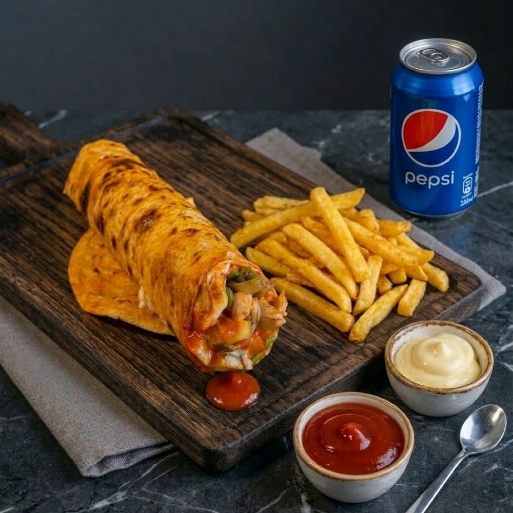 Tavuk Dürüm Kolalı Menü ( 75 Gr )