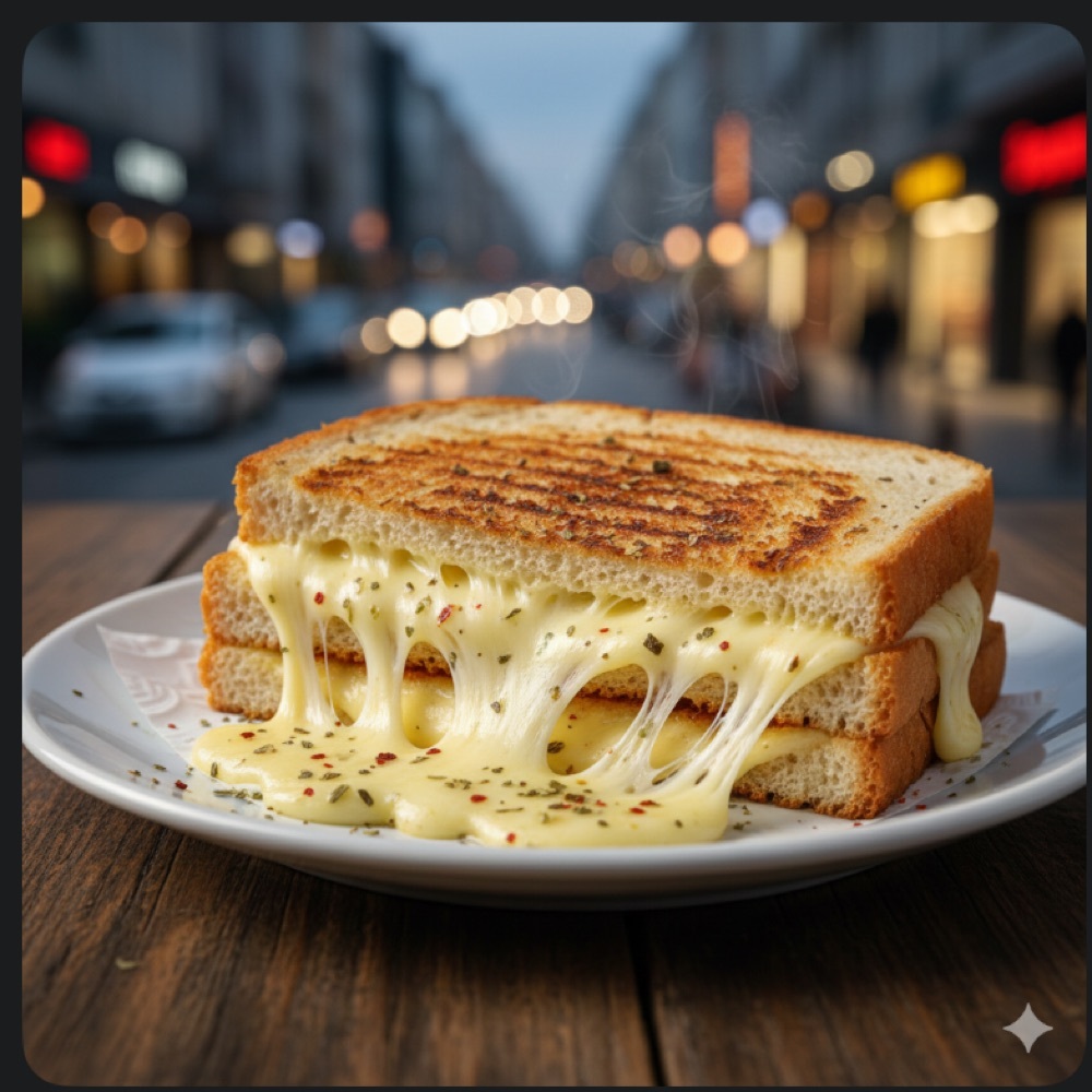 Yarım Ekmek Kaşarlı Tost