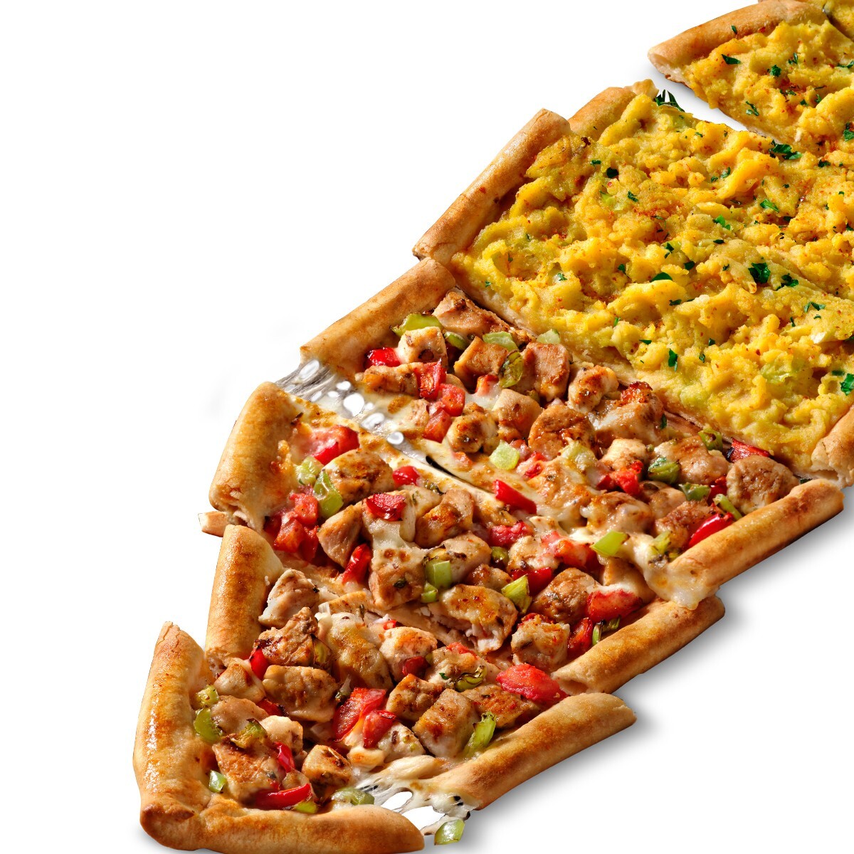 🍗🥔Tavuklu Patatesli Pide – 45 cm