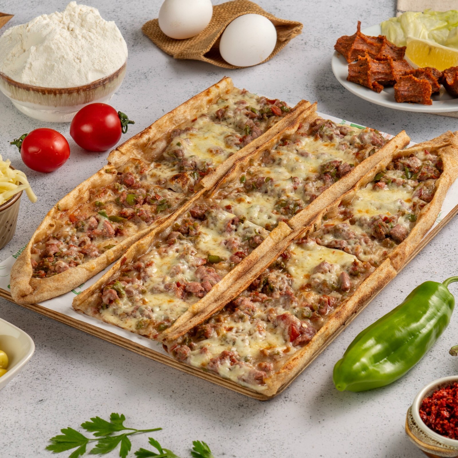 Kuşbaşılı Kaşarlı Pide