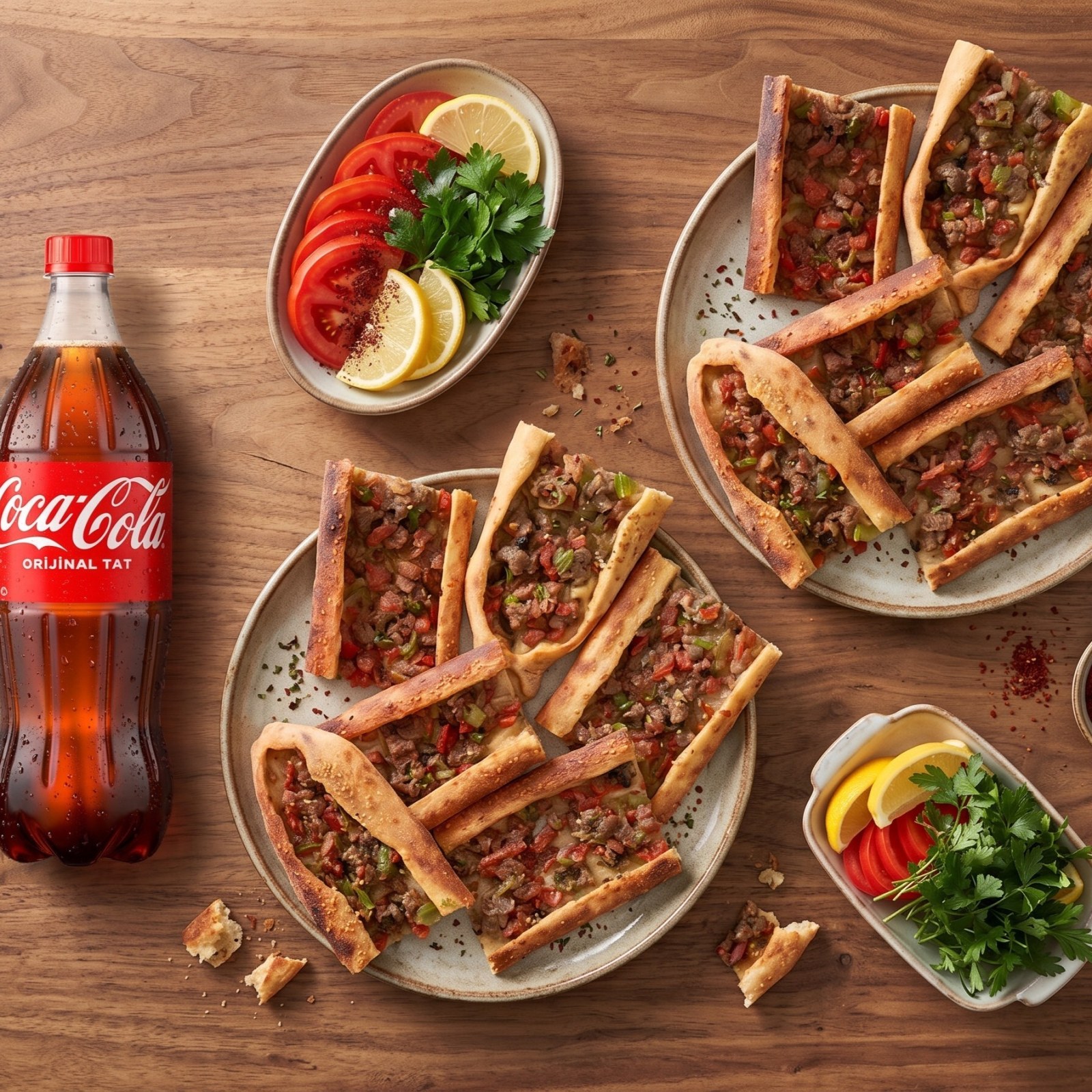 2 Adet Kuşbaşılı Pide + 1 Lt Coca Cola