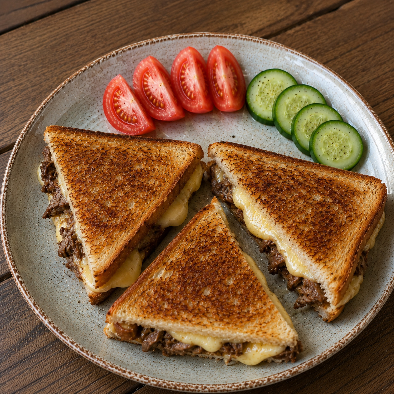 Kavurmalı Kaşarlı Tost ( 3 Dilim)