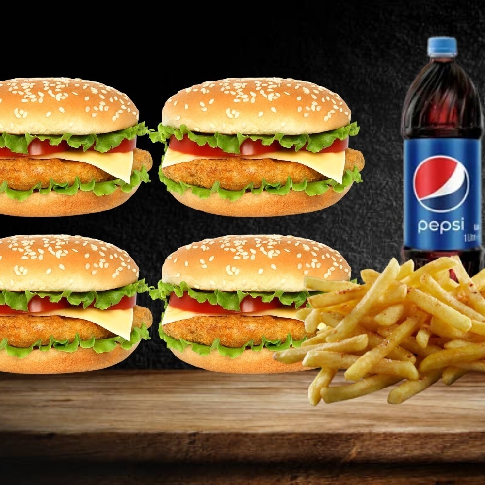 4'lü Chicken Burger Menü