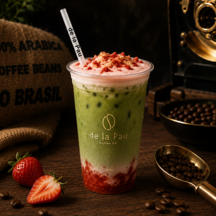 Iced Strawberry Cream Matcha (14 Oz)