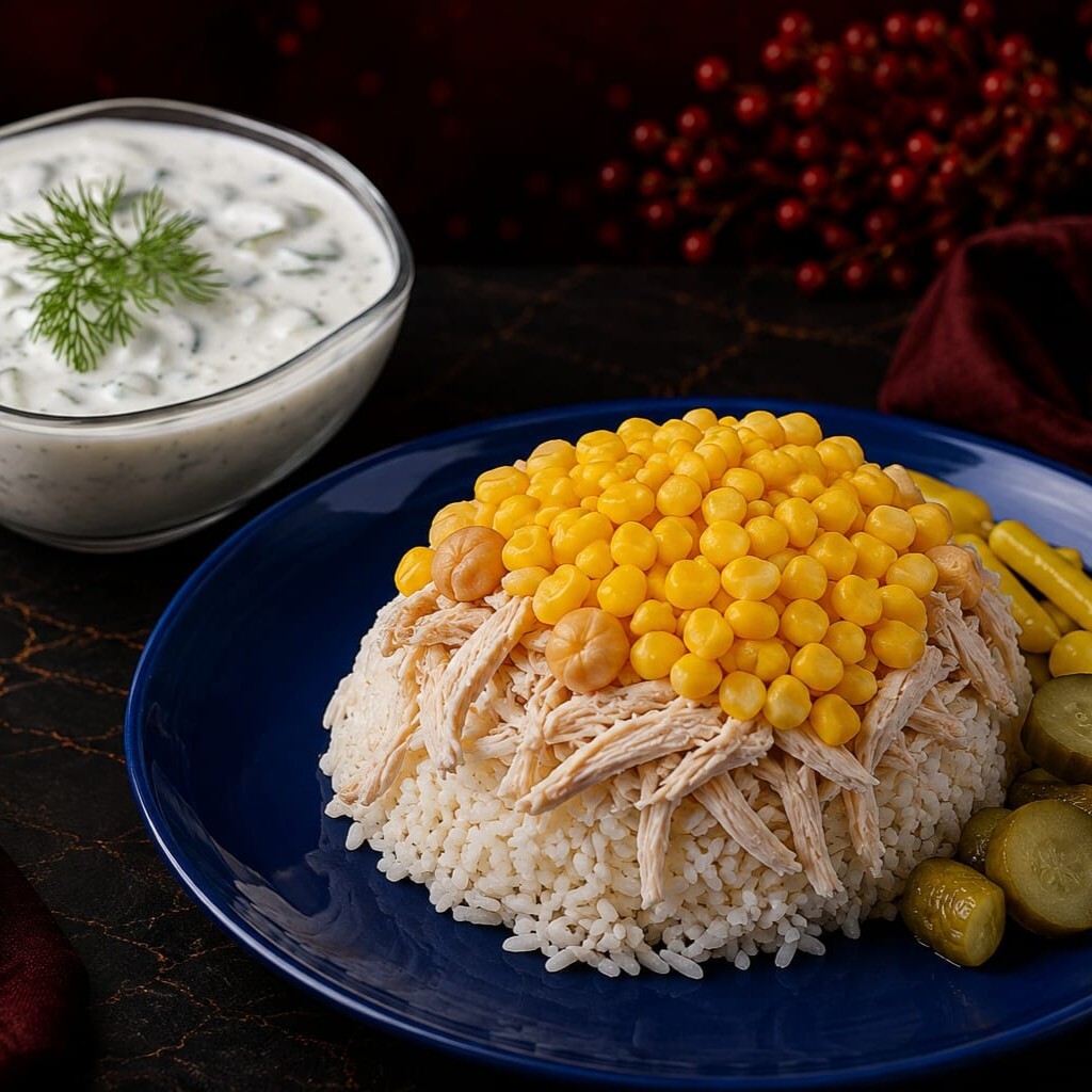 Tavuklu Mısırlı Pilav & Cacık Menü