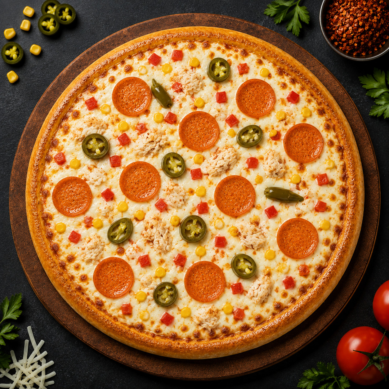 Acılı Pizza Büyük Boy