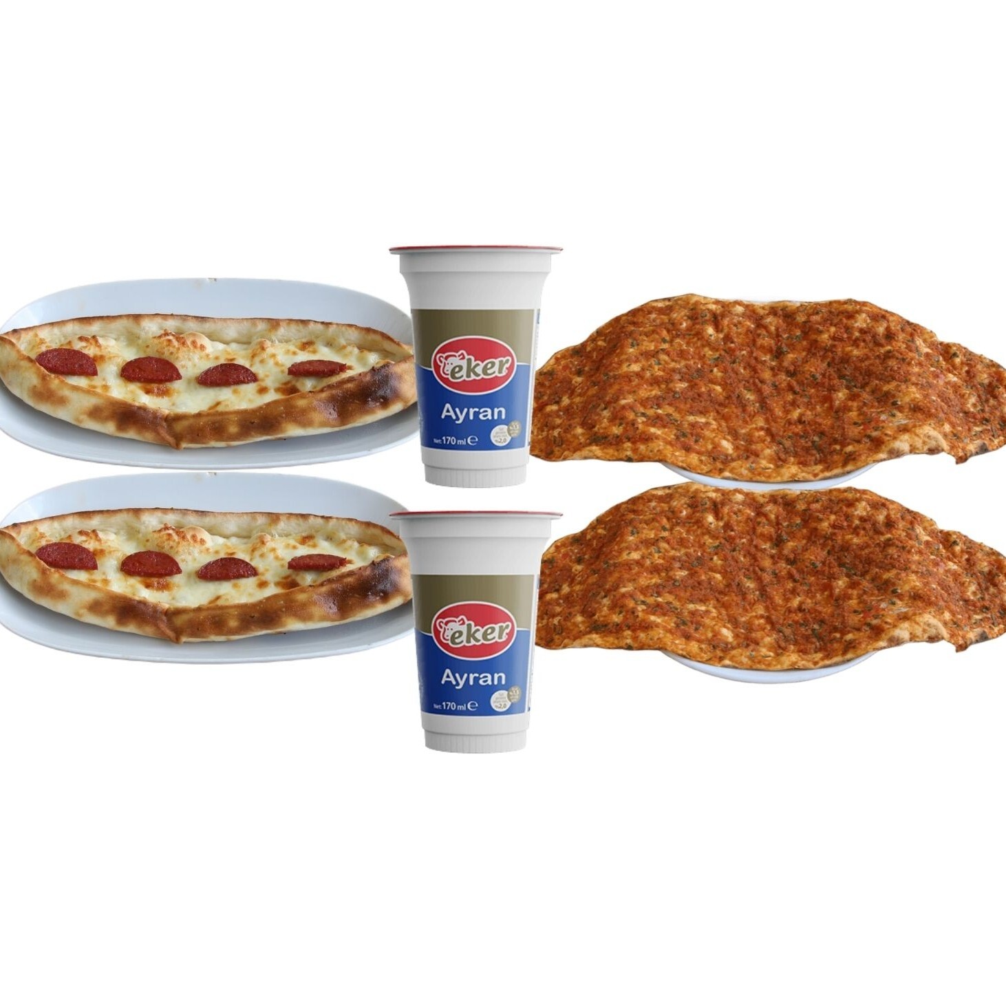 2'li Sucuklu Kaşarlı Cantık & 2'li Lahmacun Menü