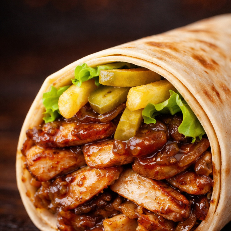Karamelize Soğan Soslu Tavuk Döner Dürüm