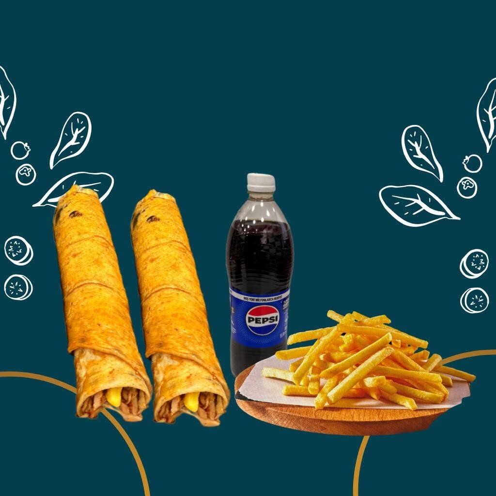 Tavuk Döner Dürüm Menü Large (100gr.) x2
