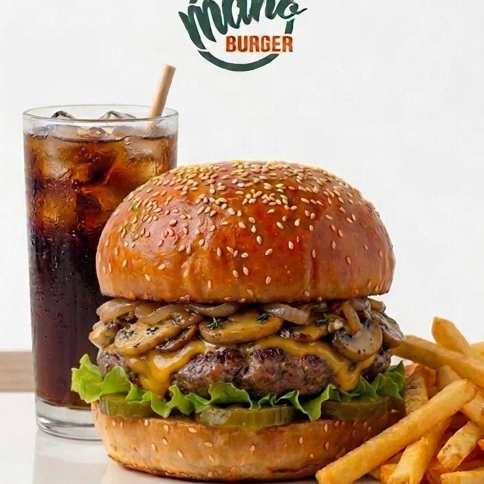 Mano Mushroom Burger Menü