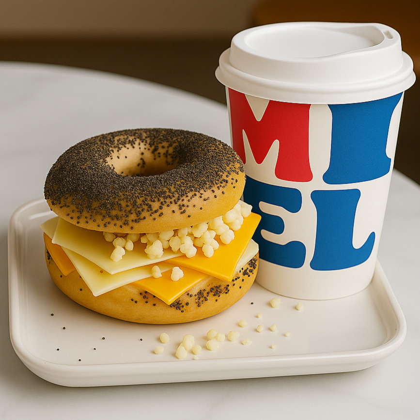 Büyük Çay & 4 Peynirli Bagel Sandviç