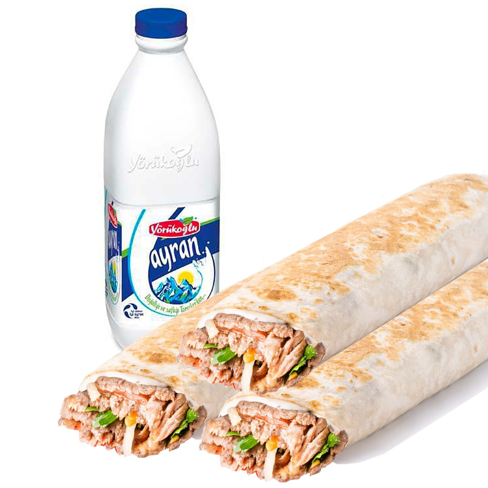 Hatay 3 Tavuk Döner (80 gr.) ve Ayran (1 L) ile Combo