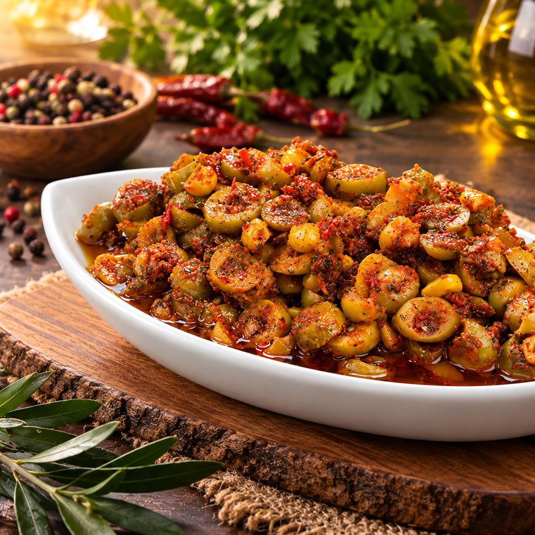 Soslu Zeytin Salatası