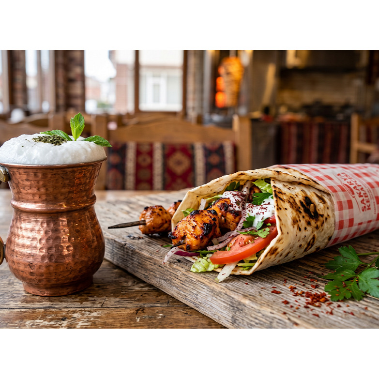 Lavaş Tavuk Döner + Ayran