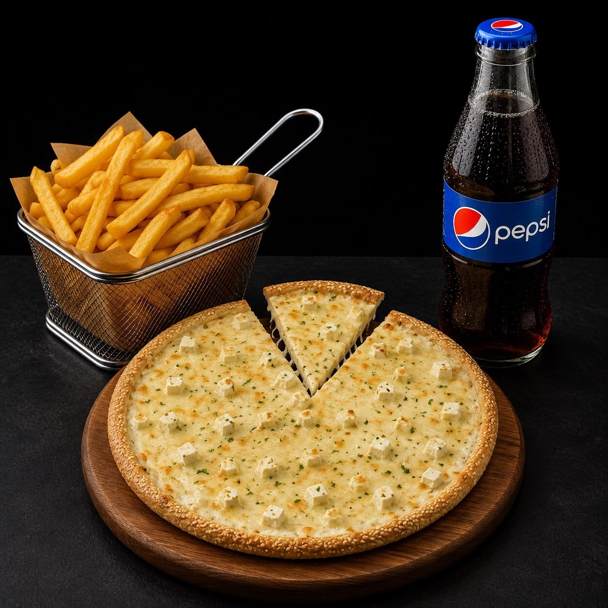 Orta Boy 4 Peynirli Pizza Menü