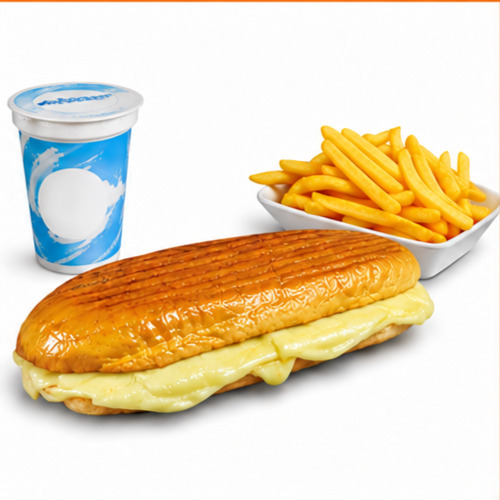 Kaşarlı Tost + Ayran + Patates Kızartması