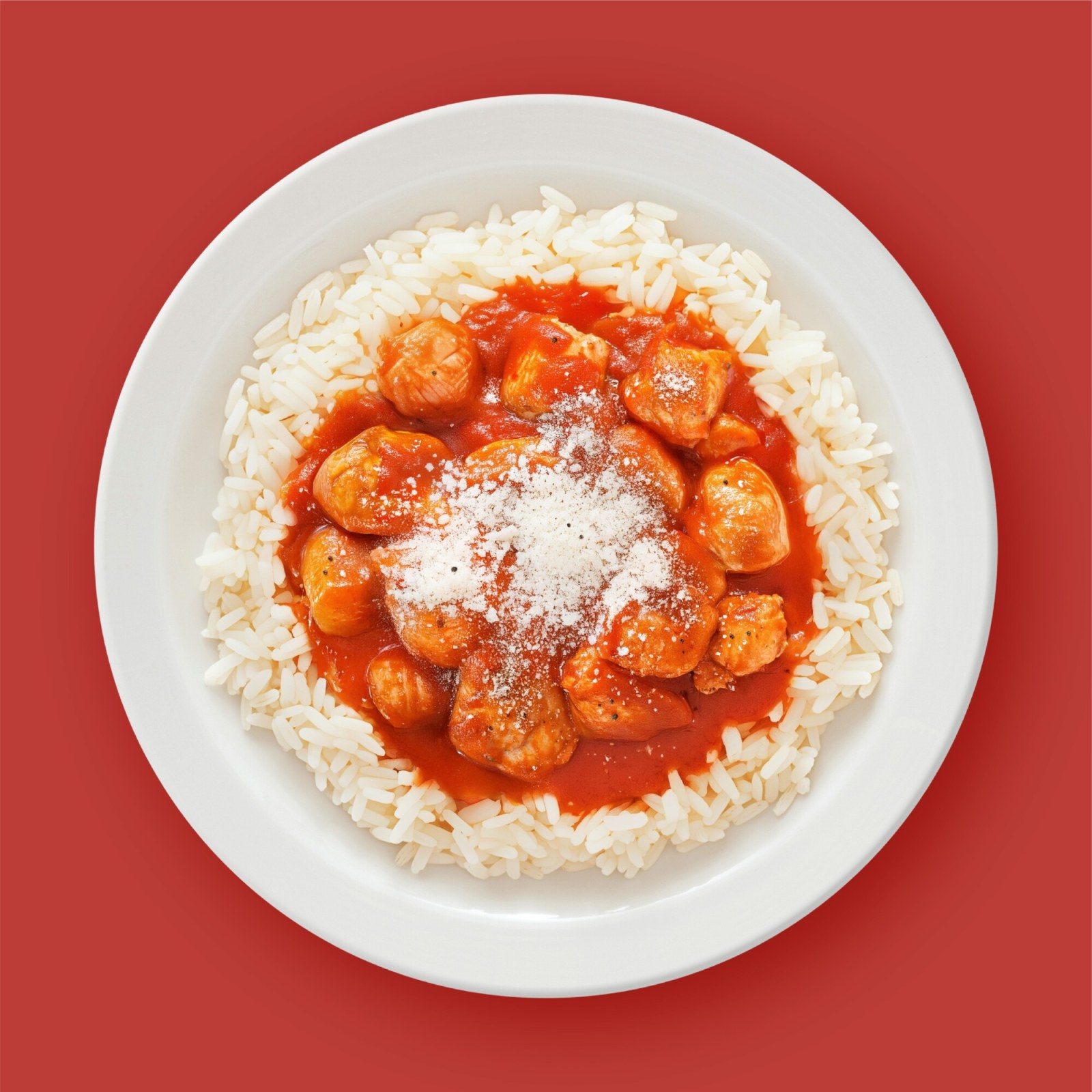 Parmesanlı Domates Soslu Tavuk & Pirinç Pilavı