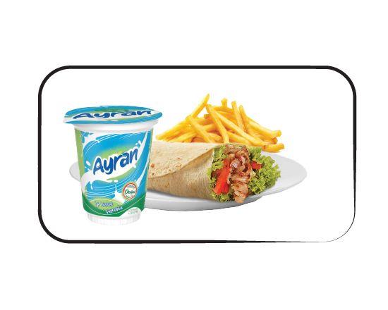 Tavuk Dürüm , Patates Kızartması, Ayran