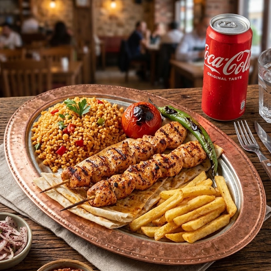 Izgara Tavuk 2'li Şiş Menü🍖🔥🍟🫓🥤