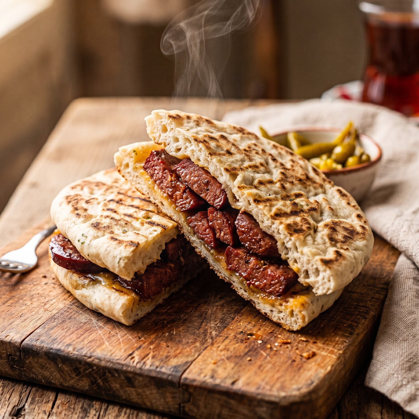 Sucuklu Bazlama Tost