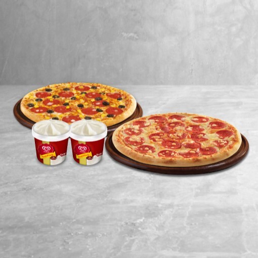 2 Orta Boy Pizza + 2 Adet Algida