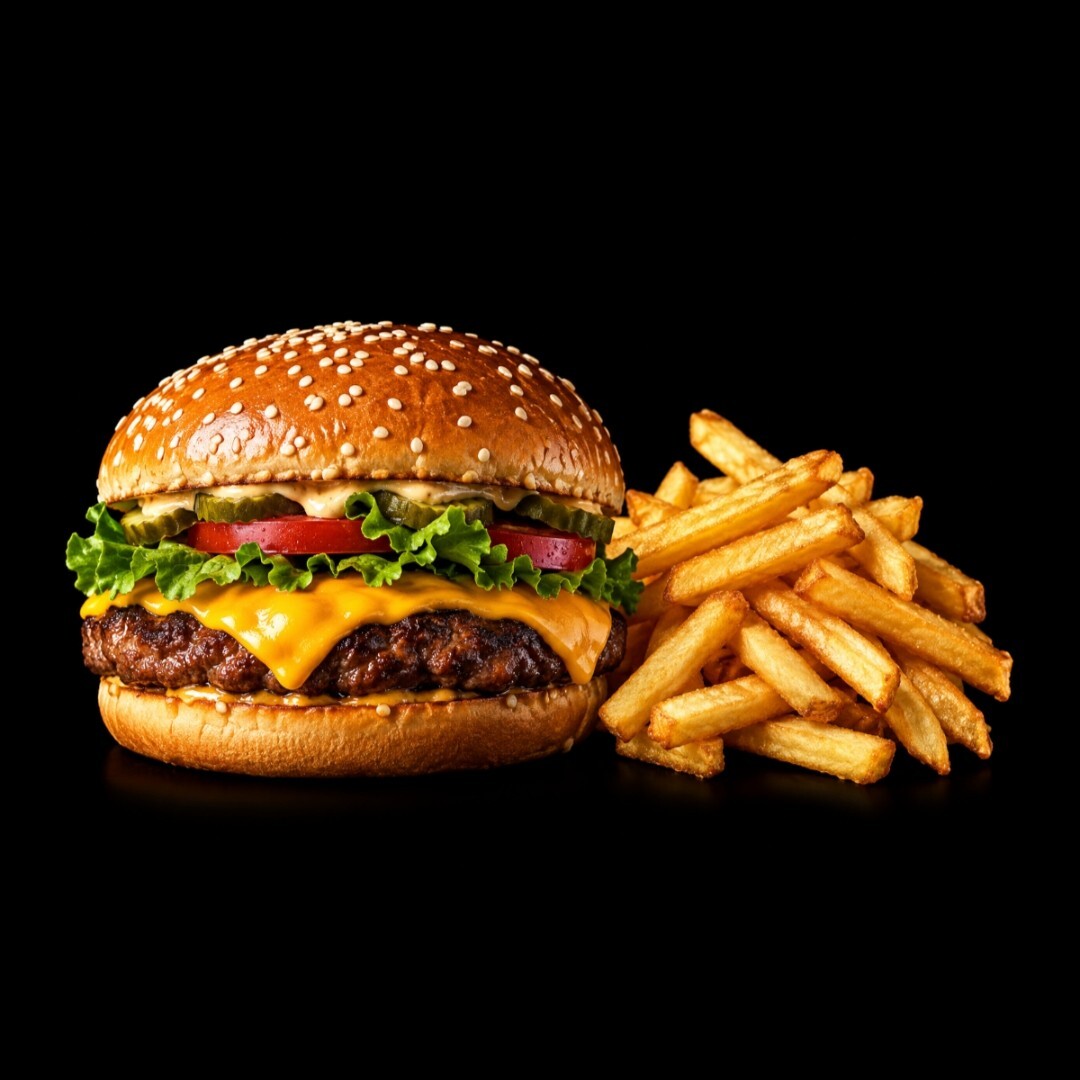 Cheese Burger + Patates Kızartması