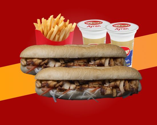 İkili Ekmek Arası Tavuk Döner Menü
