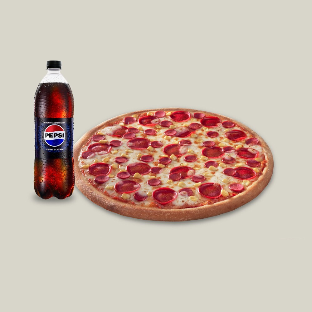 Orta Boy Pizza + Pepsi Zero Sugar (1 L.) Fırsatı