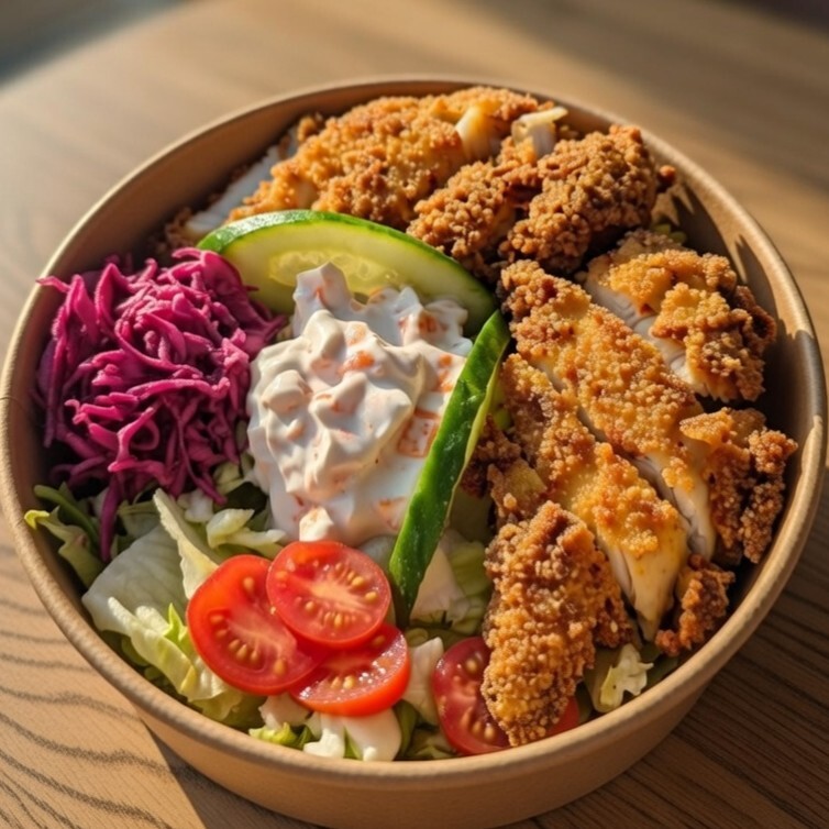 Çıtır Tavuk Tarator Salata & Crispy Chicken Tarator Salad