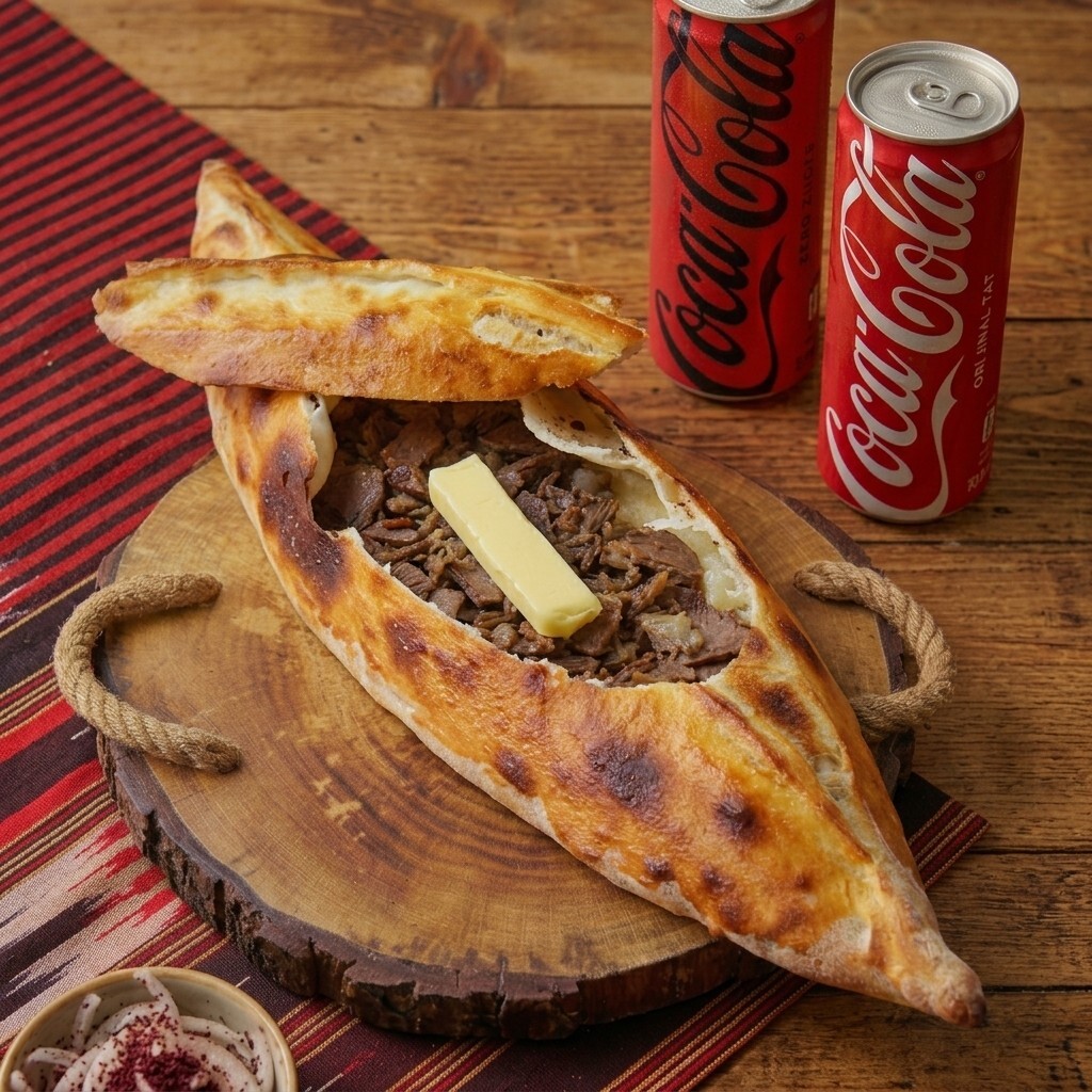 Kavurmalı Pide + Coca-Cola 330 ml
