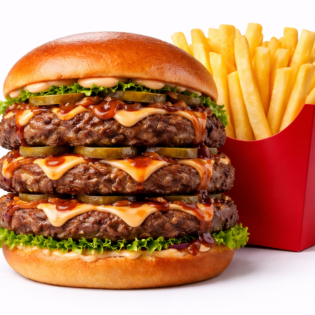 Triple Barbekü Burger