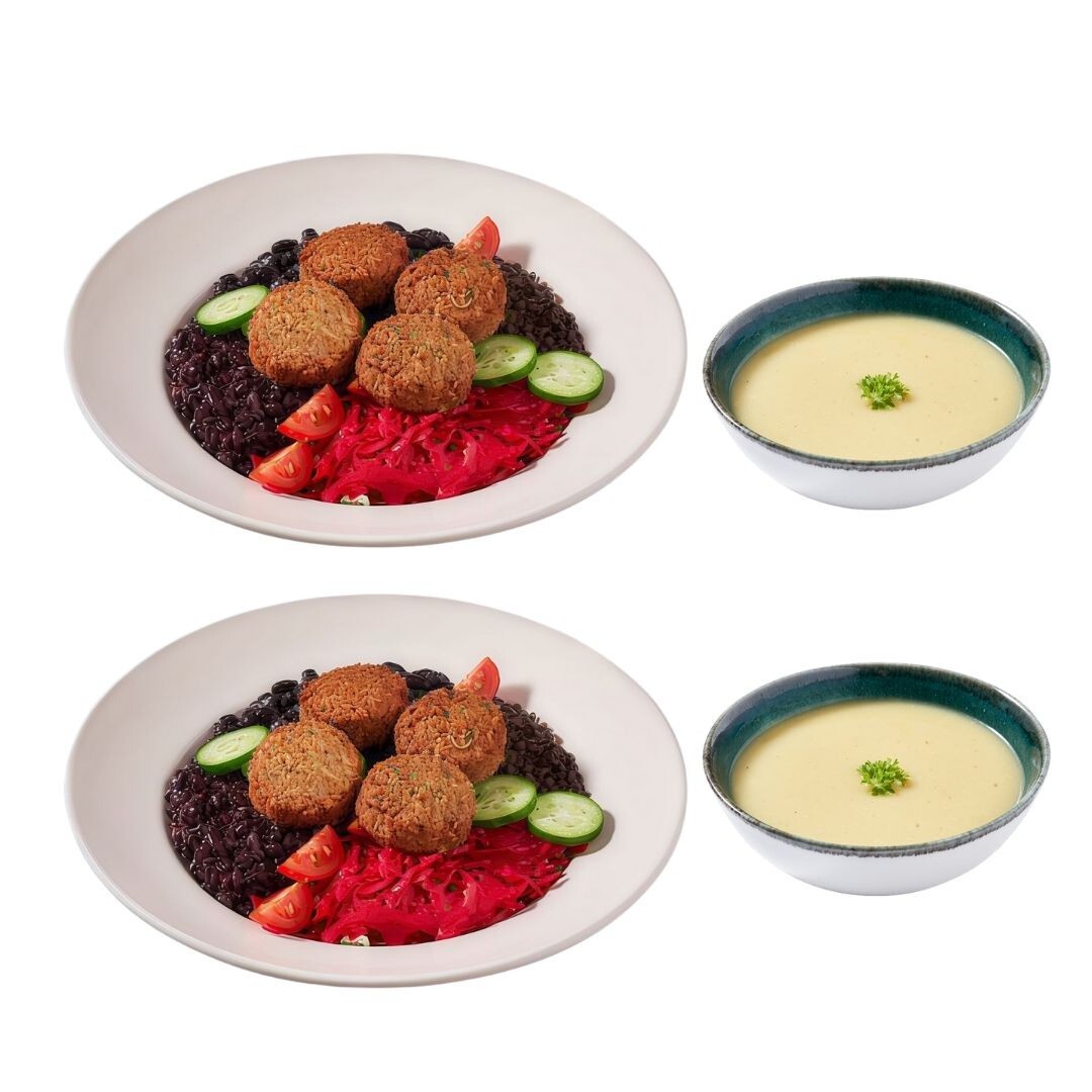 2'li Chickpeas Ball / Falafel Salata & 2 Adet Çorba