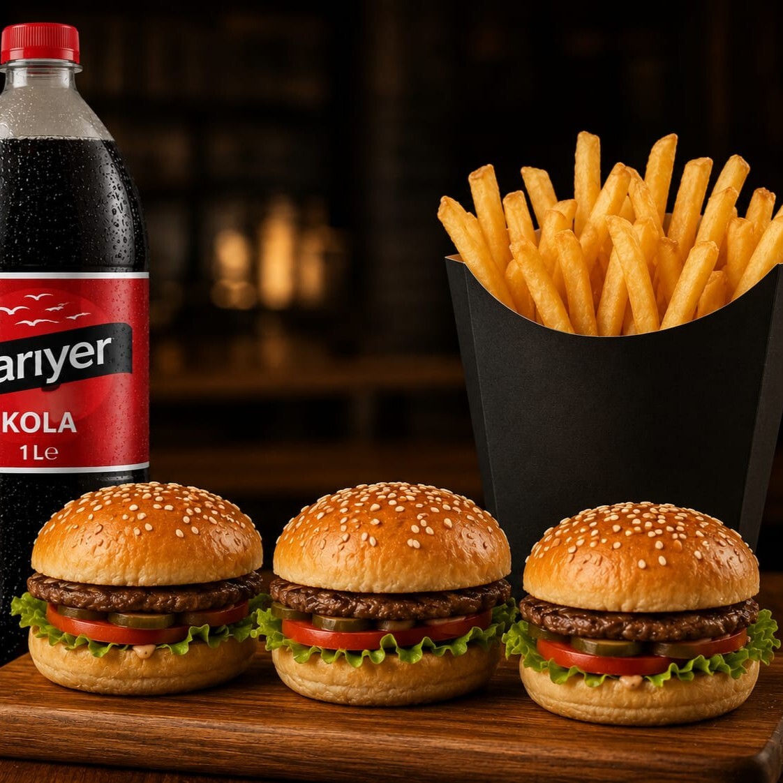 3 'Lü Mini Dana Burger Menü ( Sarıyer )
