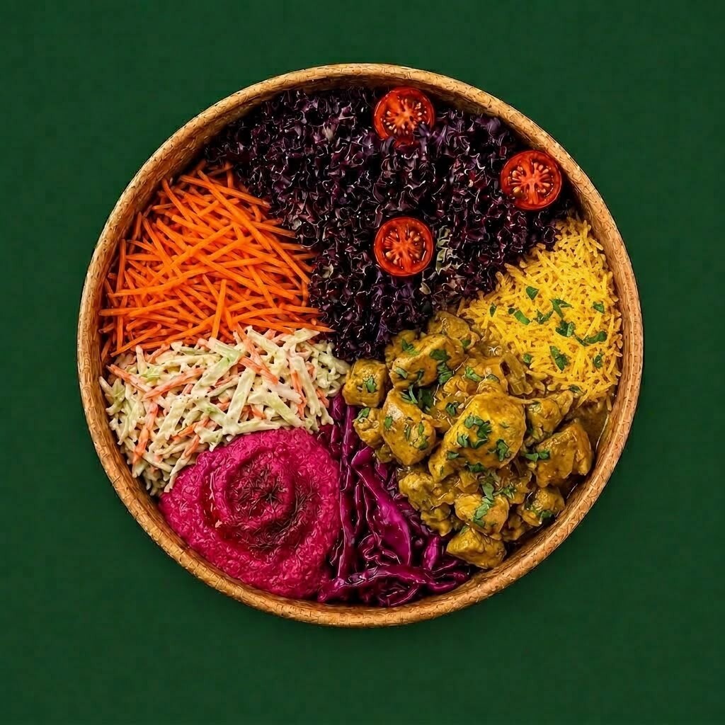 Köri Soslu Kremalı Tavuk Bowl