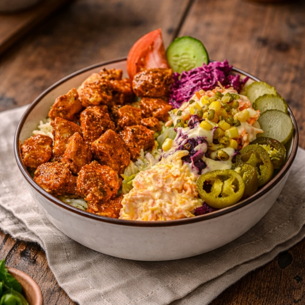 Kajun Baharatlı Tavuk Bowl