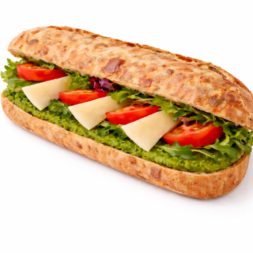 Ciabatta Ekmeğine Pesto Soslu Hindi Fümeli Sandviç