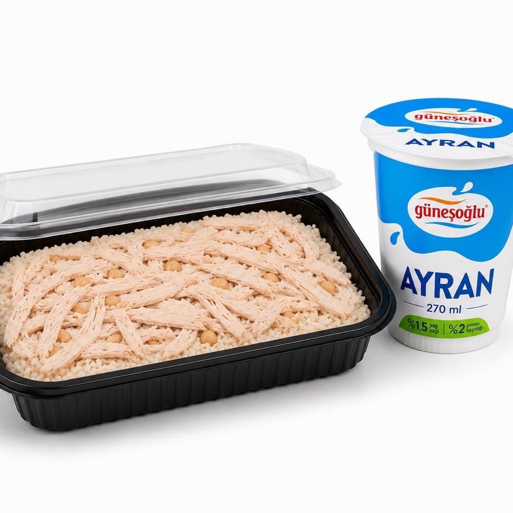 Tavuklu Pilav(1,5 porsiyon) + Büyük Ayran(270ml)