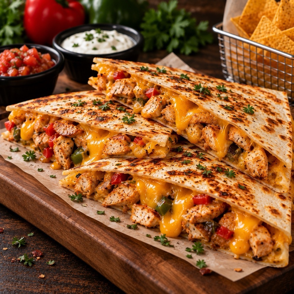 Cheddar Chicken Quesadilla