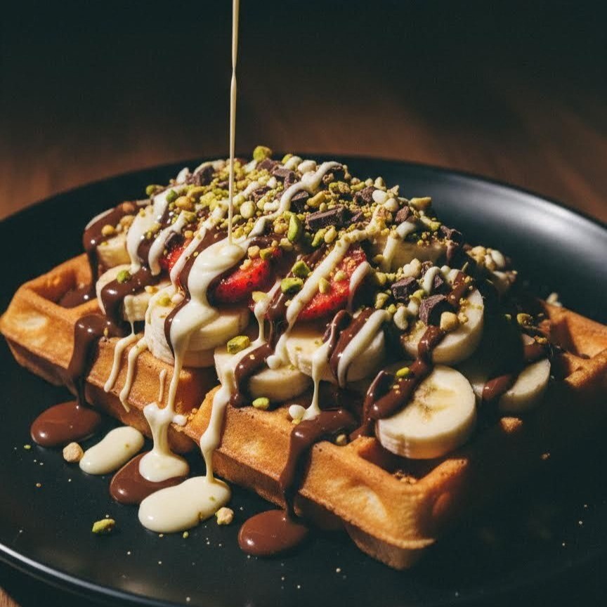 Beyaz Çikolata Bitter Waffle