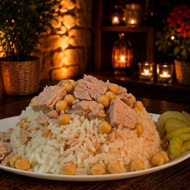 Ton Balıklı Nohutlu Pilav